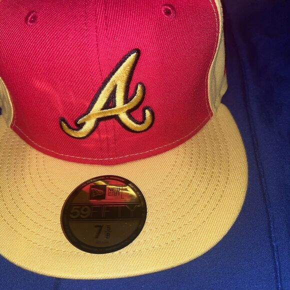 NEW ERA 59FIFTY ATLANTA BRAVES 1995 WORLD SERIES 'WRESTLING‎ PACK' FITTED HAT - Picture 4 of 10